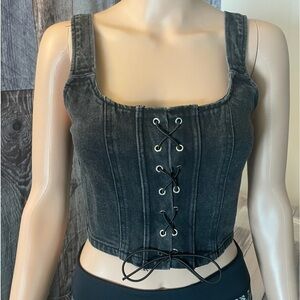 NWT Wild Fable Halter Top / Tied up Denim Tank Top Ladies Sz xs